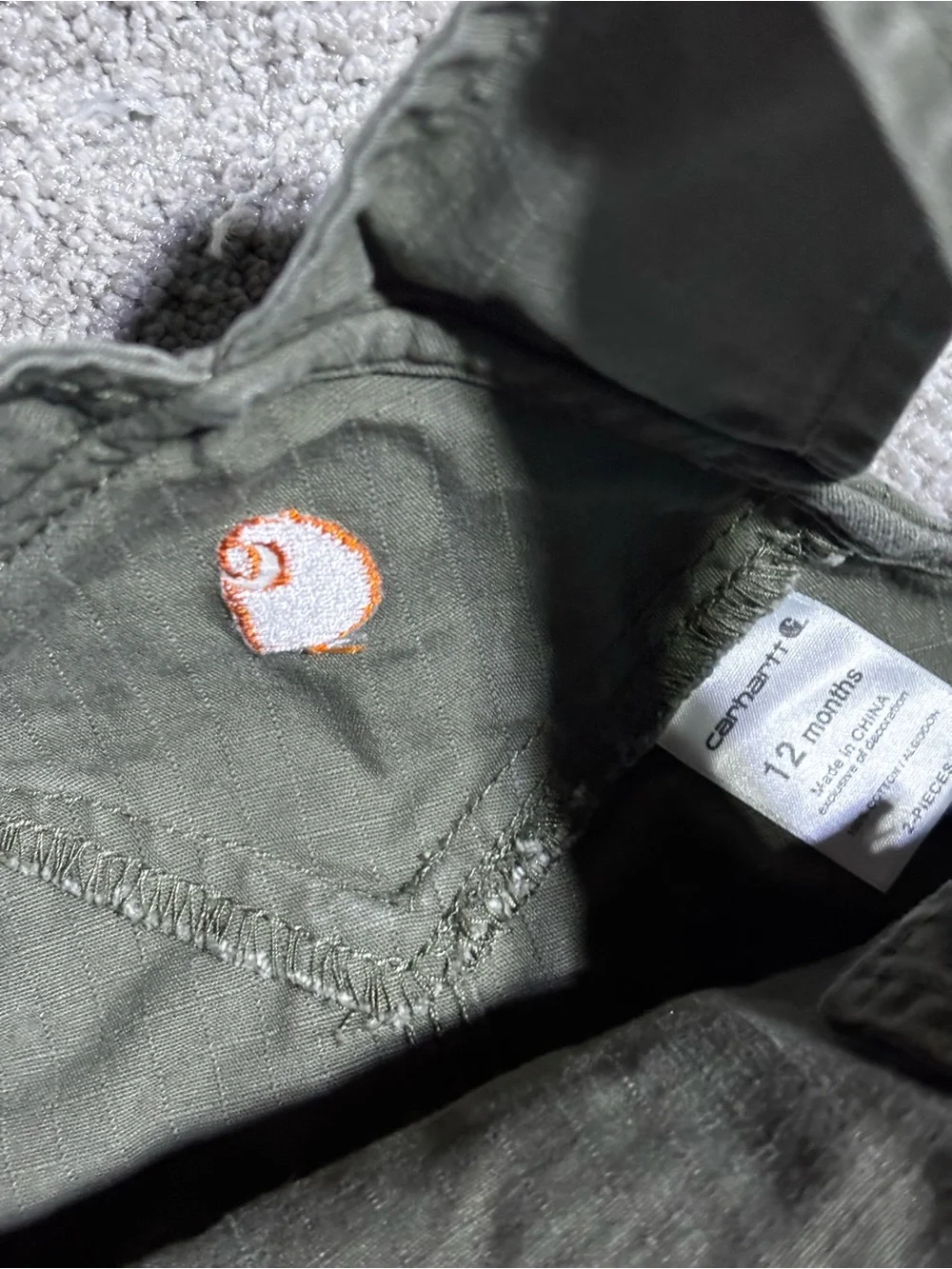 Carhartt Green Camo Bodysuit with Olive Green Overalls excellent condition